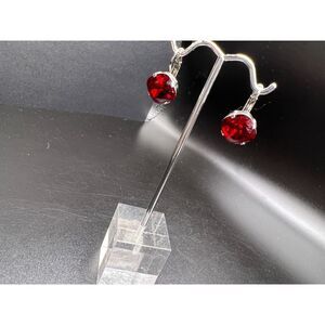 Red Gem Dangle Earrings